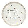 Тарелка ручной работы с бортиком «F**k», 19 см, белая, фарфор, превью фото 3
