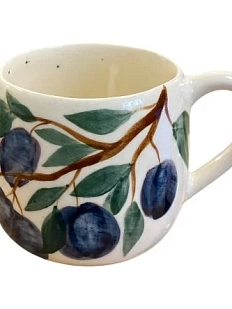 Кружка ручной работы Верба керамика «Сливы», круглая, керамика, 250 мл