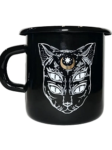 Эмалированная кружка Магтрэп «Кот», чёрная, 400 мл