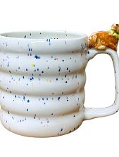 Кружка ручной работы Маковка с фигуркой на ручке «Котик», белая, 180 мл