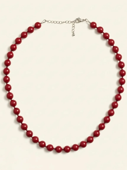 Бусы Бур.Мур «Рябина», родированная латунь, гематит, майорка, фото 1.