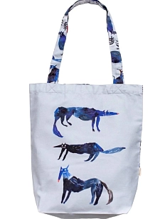Сумка шоппер Забористый текстиль «Волки», голубой