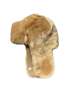 Шапка-ушанка Гнёздышко Светло-коричневая