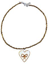 Чокер ручной работы с сердечком «Бант», полуфарфор, бисер