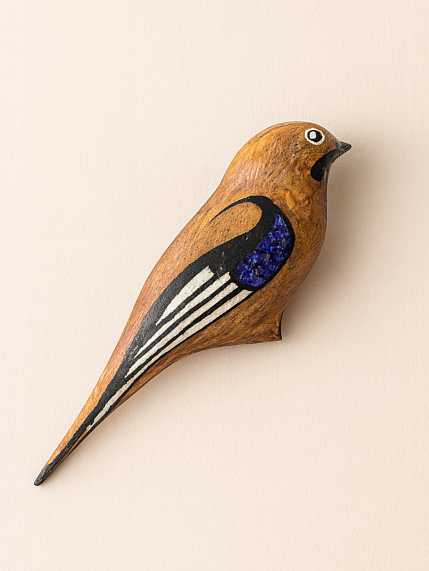 Брошь «Сойка», дерево, фото 1.