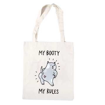 Сумка шоппер «My booty my rules», белый, фото 1.