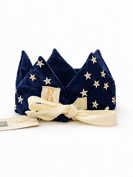 Корона БУКА «Воссияй», бархатная, ночь серебристая, фото 2.