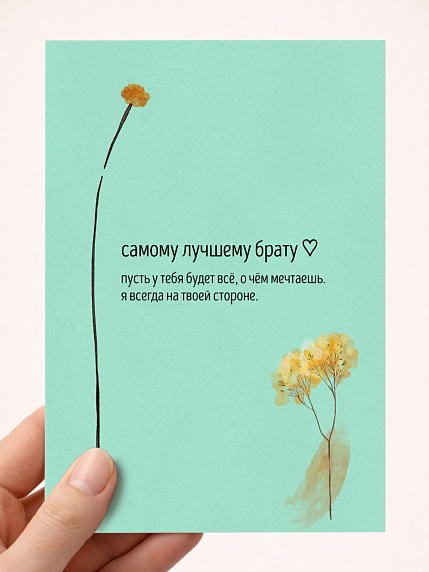 Открытка семейная DARI DARI с надписью «Брату», А6, фото 1.