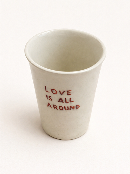 Стакан ручной работы «Love is all around», полуфарфор, 200 мл, фото 3.