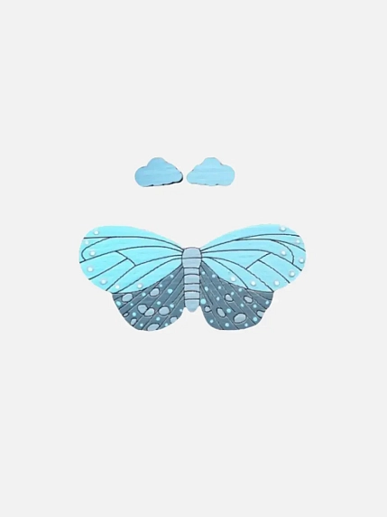 Набор ОКподолинс брошь «Моль» и серёжки-гвоздики «Облака», фото 1.