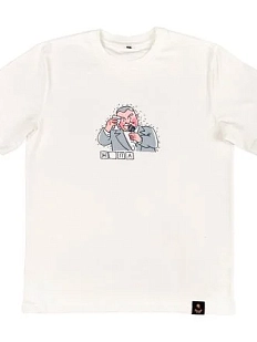 Футболка Barking store «Old school wordle / Жопа», S муж., белый