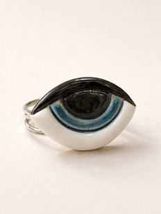 Кольцо ручной работы КерамЕлКа «Глаз зеленый», керамика