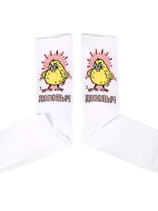 Носки с цыплёнком Barking Store «Доколь?! », р-р 35-40, белые