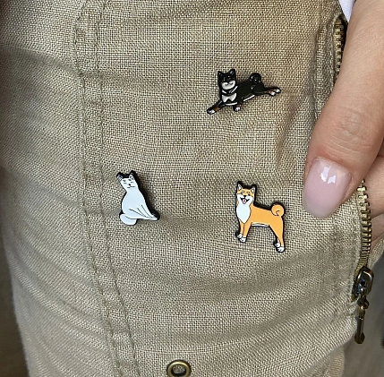 Металлический значок DARI DARI «Белая сиба-ину», 20 мм, фото 6.