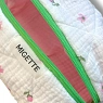 Косметичка ручной работы с карманом Мигетт, размер S, белая с цветами и розовым подкладом, превью фото 5