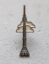 Металлический значок Heart of Moscow «Останкинская башня», серебристый, серия Москва