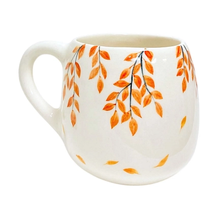Кружка ручной работы Верба керамика «Осенние листья», круглая, керамика, 450 мл, фото 1.