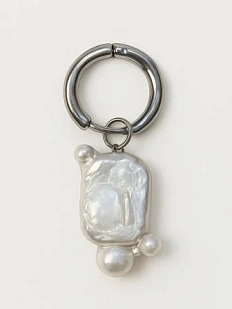 Моносерьга «Пузырики», полимерная глина, перламутровая