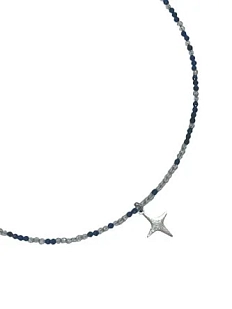 Чокер ручной работы ‭«Crystal» с подвеской-звездой, синий