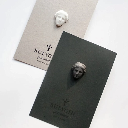 Брошь ручной работы Фарфор Булыгина «Венера», белая, фото 3.