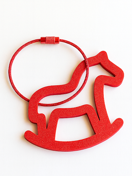 Брелок «Лошадка-качалка», красный, 6 см, фото 3.