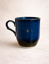 Кружка ручной работы Мастерская Виктории Нор «Звёздочка», синяя, керамика, 200 мл