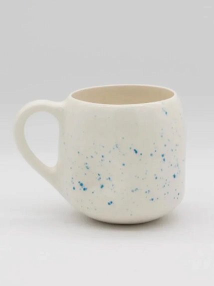 Кружка ручной работы РУКИ В ГЛИНЕ «Хочу быть морем и топить людей», керамика, 400 мл, мятая, фото 2.