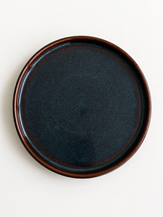 Скандинавская плоская тарелка ручной работы VELES «Полночь Волшебства», фарфор, 24 см