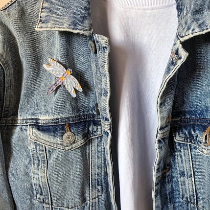 Брошь ручной работы Партала керамика «Стрекоза», фото 4.