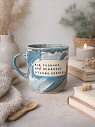 Кружка ручной работы NF ceramics «Как говорит мой психолог..», серо-голубая, 450 мл, превью фото 6