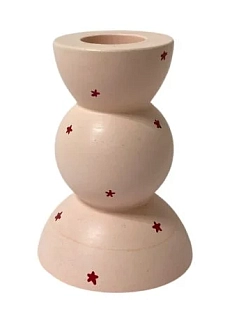 Подсвечник ручной работы с росписью в звёздочку «Башня», персиковый