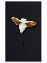 Брошь ручной работы Bulygin «Пчела», фарфор, бело-золотистая, превью фото 1