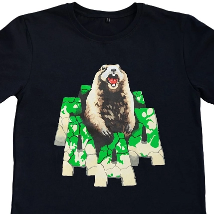 Футболка Barking store «Сурок АААА», М жен., чёрный, фото 2.