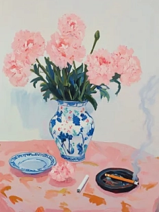 Постер интерьерный DARI DARI «Ваза с розовыми цветами», А3