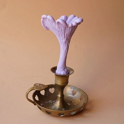 Свеча ручной работы «Гриб Лисичка», лиловый, фото 4.