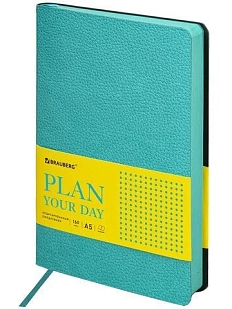 Ежедневник недатированный, BRAUBERG «Stylish», бирюзовый, А5