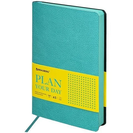 Ежедневник недатированный, BRAUBERG «Stylish», бирюзовый, А5, фото 1.