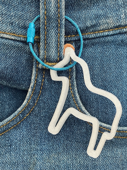 Брелок, обвес на сумку «Лошадка», белый, 6 см, фото 3.