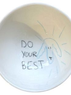 Пиала ручной работы с надписью «Do your best», полуфарфор, 180 мл