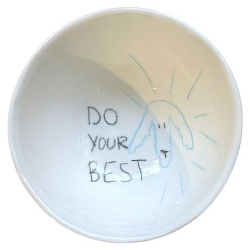 Пиала ручной работы с надписью «Do your best», полуфарфор, 180 мл