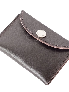 Cкладной кошелек-визитница ручной работы, Kokosina bags, натуральная кожа, коричневый