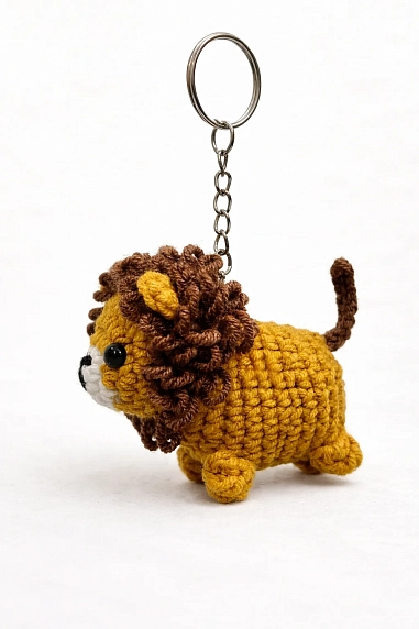 Вязаный брелок Цилинская «Лев», 6,5 см, фото 2.