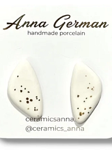 Серёжки-гвоздики Анна Герман «Лепестки», фарфор