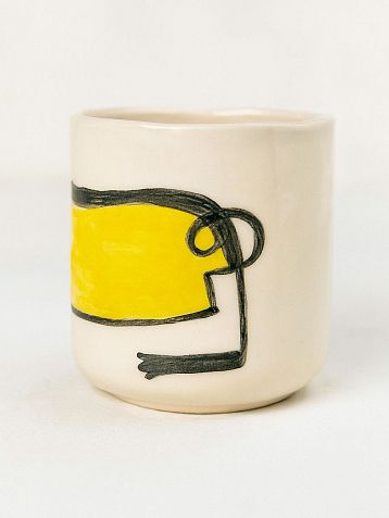 Кружка ручной работы Антон тут рядом «Жёлтый кот», керамика, 300 мл, фото 2.