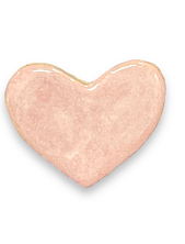 Брошь ручной работы Сердце, бледно-розовая, керамика