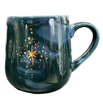 Кружка ручной работы NF ceramics «Когда мне грустно, я колдую», синяя, керамика, 600 мл, фото 2.