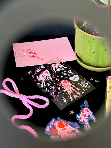 Стикерпак Nansy's Shop «Розовые коровки», А6, фото 3.