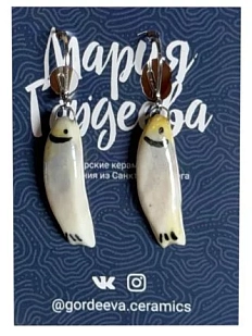 Серьги Мария Гордеева «Рыбки», керамика, пастельные