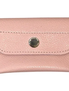 Кошелёк ручной работы, натуральная кожа, розовый