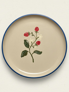 Тарелка ручной работы Йеллоускуп «Земляника», керамика, 19 см